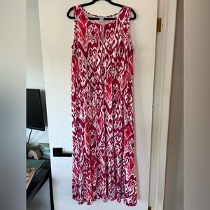 Chico's Ikat Maxi‎ Dress Women’s Size 2 Sleeveless Tiered Bohemian